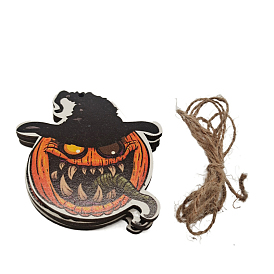 Тыква с шапкой деревянная подвеска украшение, с пеньковой веревки, для украшения хэллоуина