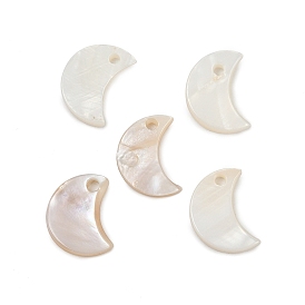 Луна пресноводных оболочки прелести, 13x8x1 мм, отверстие : 1 мм
