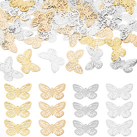 100 шт 4 цвета железные подвески, бабочка, выдолбить