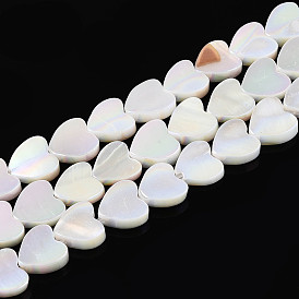 Гальванизированные натуральные пресноводные ракушки, AB цвет, сердце