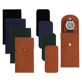 8 шт. 4 стили плюшевых тканевых мешочков для хранения часов с кнопкой, прямоугольные