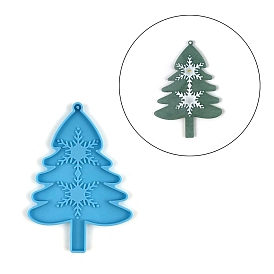 Christmas Themed Big Pendant Silicone Molds, Resin Casting Molds, for UV Resin, Epoxy Resin Craft Making, Christmas Tree