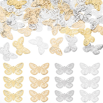 100 шт 4 цвета железные подвески, бабочка, выдолбить