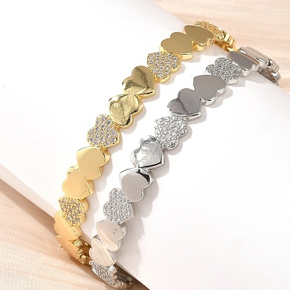 Латунные браслеты-манжеты с микропаве из кубического циркония для женщин