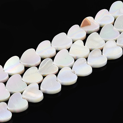 Гальванизированные натуральные пресноводные ракушки, AB цвет, сердце