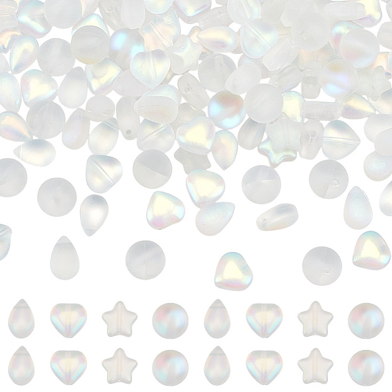 Комплекты фурнитуры из стеклянных и синтетических бусин из лунного камня, разнообразные