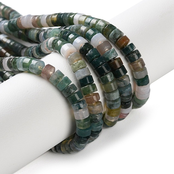 Природного индийского агата бисер нитей, Heishi бусы, Плоский круглый / диск