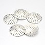 Brass Finger Ring/Brooch Sieve Findings, Perforated Disc Settings, 25x1mm, Hole: 1mm