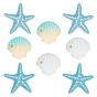 8 шт 3 стили кабошоны из непрозрачной смолы, форма раковины и морская звезда