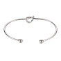 Knot Shape Cuff Bangle, Simple Wire Wrap Open Bangle for Girl Women