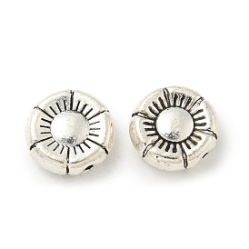 Сплавочные овальные бусины тибетского стиля , без кадмия и без свинца, плоско-круглые