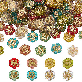 160 шт 8 цвета прозрачные акриловые бусины, цветка сливы, золотой металл обвитыми