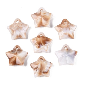 Двухцветные непрозрачные пластиковые подвески, звезды прелести, граненые