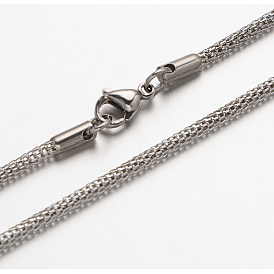 304 Stainless Steel Lantern Chain Necklace, with Lobster Claw Clasps, 17.7 inch (45cm)