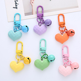 Colorful Bell Heart Keychain with Creative Candy for Bag Accessories and Airpods Pendant