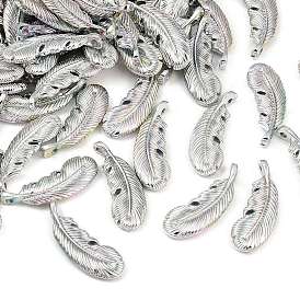 УФ-покрытие непрозрачные бусины из пластика ccb, радужный, перо