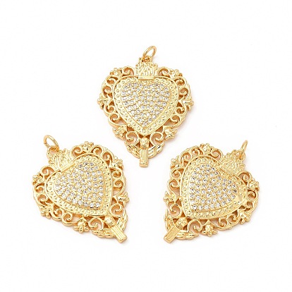 Стойка металлическая латунная микропрофилированная кубическая циркония подвески, без кадмия и без свинца, очарование священного сердца, с целью перехода в кольце