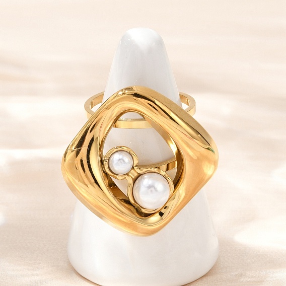 304 нержавеющая сталь с пластиковыми перламутровыми регулируемыми манжетными кольцами, ромб