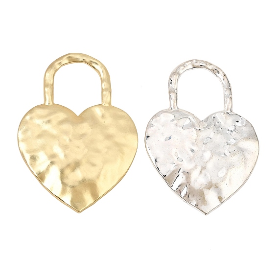 Alloy Big Pendants, Hammered Heart Charms