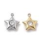 304 подвески из нержавеющей стали, со стразами, ионное покрытие (ip), звезда