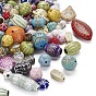 Plated Acrylic Beads, Mixed Style, Metal Enlaced, Mixed Shapes