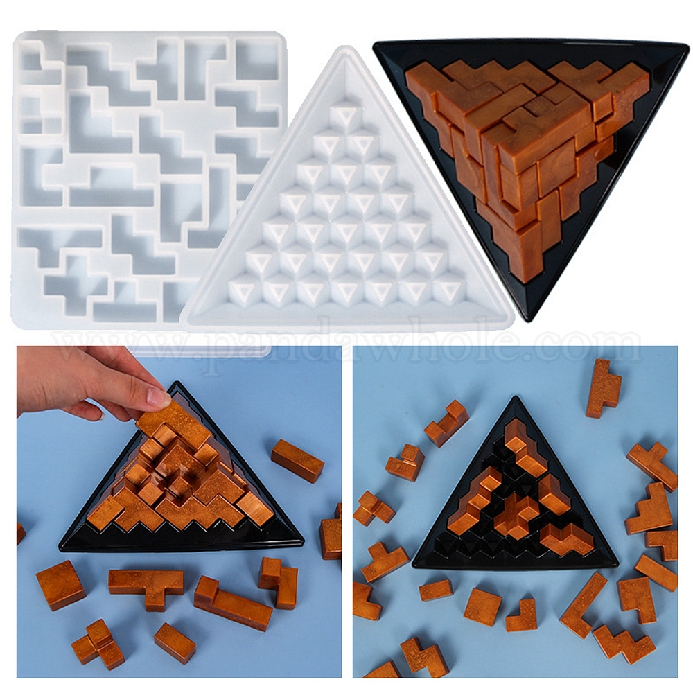 China Factory Pyramid Puzzle Silicone Molds, Resin Casting Molds