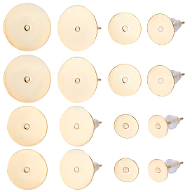 160 шт. 4 размер 304 детали серьги-гвоздики из нержавеющей стали, настройки плоских круглых сережек-подушечек, с 160 пластиковыми ушными гайками