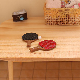 Table Tennis Racket Shape Resin Miniature Ornaments, Micro Landscape Home Dollhouse Accessories, Pretending Prop Decorations