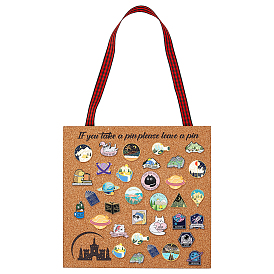 Настенный пробковый поднос для демонстрации украшений в виде брошей, деревянная подставка для демонстрации коллекции эмалированных значков