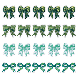 20Pcs 4 Styles Bowknot Polyester Embroidery Sew on Cloth Patches, Sewing Craft Decoration