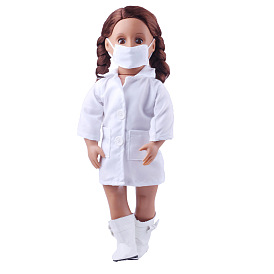 Cloth Doll Doctor Nurse Clothes Outfits, for 18 inch Girl Doll Cosplay Medical Staff Dressing Accessories