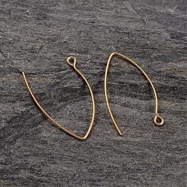 Pendientes de plata de ley chapados en oro de 18 k, 29x14 mm, agujero: 1.5 mm, pin: 1 mm