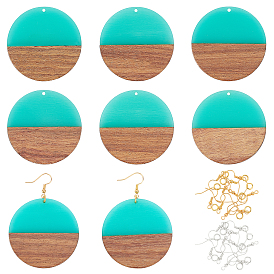 Наборы для изготовления сережек diy, в том числе подвески из смолы и бирюзы из орехового дерева, медные крючки и кольца для сережек