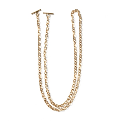 Iron Cable Chain Bag Handles, with T-Bar Clasps, for Purse Making