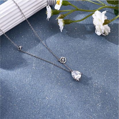 925 Sterling Silver Zircon Pendant Necklace 12 Constellation Pendant Necklace Jewelry Anniversary Birthday Gifts for Women Men