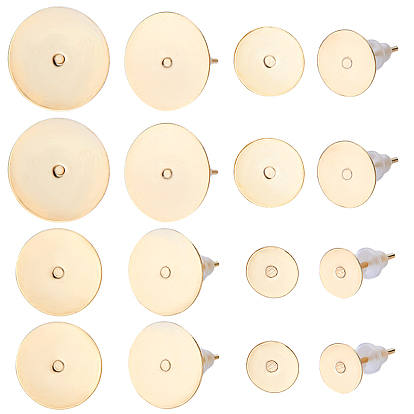 160 шт. 4 размер 304 детали серьги-гвоздики из нержавеющей стали, настройки плоских круглых сережек-подушечек, с 160 пластиковыми ушными гайками