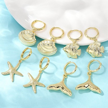 Латунные серьги обруча, реальный 18 k позолоченный