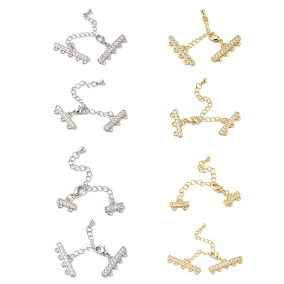 Латунный удлинитель цепи из микропаве из циркония, застежки для ожерелья, долговечный, без свинца и без кадмия