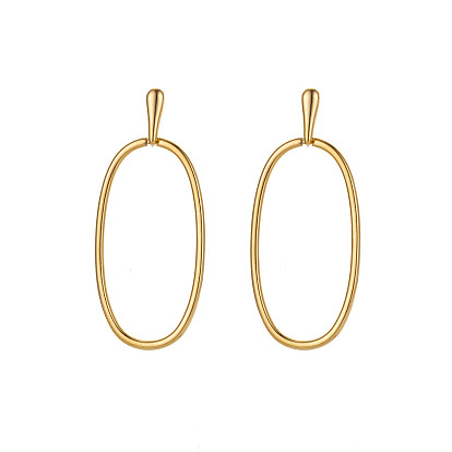 304 из нержавеющей стали серьги, овальные, ионное покрытие (ip)