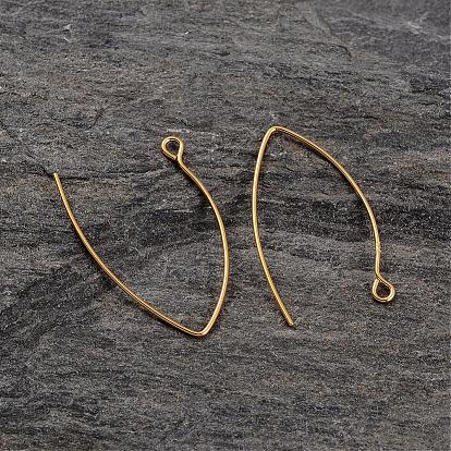 Pendientes de plata de ley chapados en oro de 18 k, 29x14 mm, agujero: 1.5 mm, pin: 1 mm