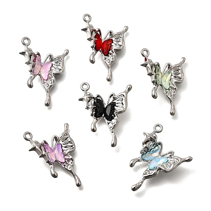 Сплав стекла подвески, бабочка, граненые