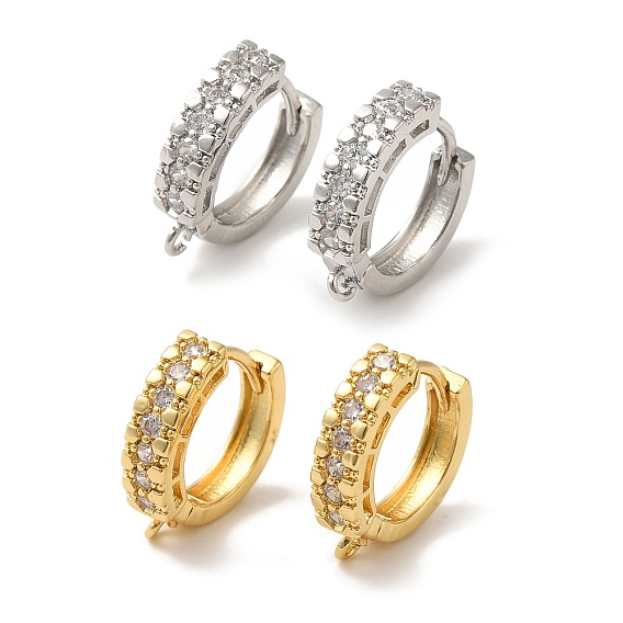 Стойка покрытие латунь микропаве прозрачный кубический цирконий серьги-кольца поиск, без кадмия и без свинца, долговечный