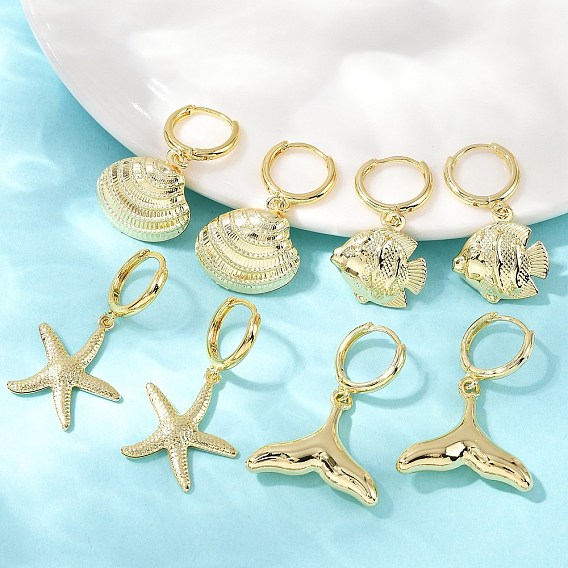 Латунные серьги обруча, реальный 18 k позолоченный