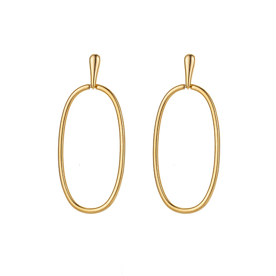 304 из нержавеющей стали серьги, овальные, ионное покрытие (ip)