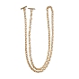 Iron Cable Chain Bag Handles, with T-Bar Clasps, for Purse Making