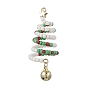 Большие подвески на елку из стеклянного бисера, с латунным колокольчиком и 304 кольцами из нержавеющей стали