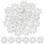 30Pcs 925 Sterling Silver Beads, Granulated Beads, Silver Color Plated, Flower