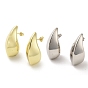 Teardrop Rack Plating Brass Stud Earrings, Cadmium Free & Lead Free