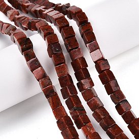 Natural Red Jasper Beads Strands, Cube