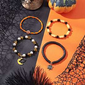 Стеклянные подвески и браслеты с подвесками из ракушек и жемчуга ручной работы из полимерной глины и эмали